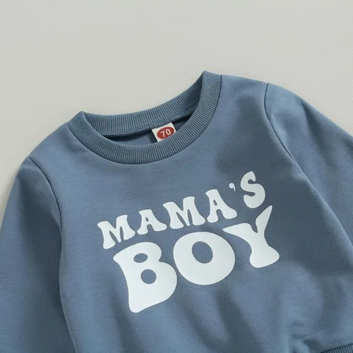 Vista 2 de Ropa de otoño e invierno, para bebé, niño, manga larga, cuello redondo, sudadera y pantalones, conjunto de chándal