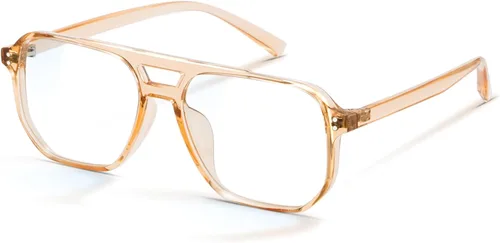 Vista 16 de livho Retro Aviator Blue Light Blocking Glasses for Women Men with Soft Case, Trendy Rectangle Computer Eyeglasses
