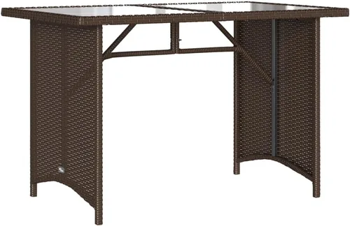 Vista 5 de Brown PE Rattan 3-Seater Outdoor Sofa, Steel Frame Rectangular Garden Bench with Cushions for Patio, Balcony and Terrace