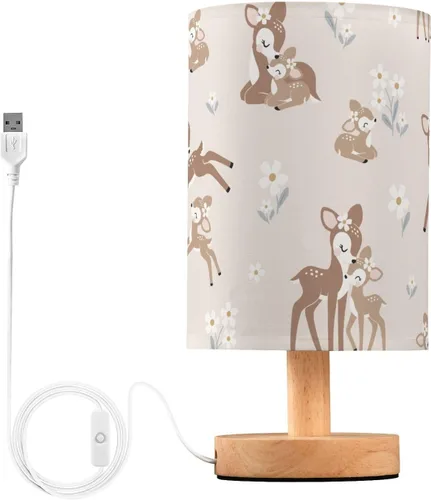 Vista 35 de Bedside Table Lamp Cute Highland Cow Animal Nightstand Lamp with Wood Desk Lamps for Bedroom Living Room Nursery Office Home Decor