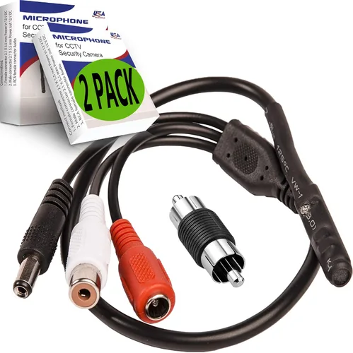 Vista 9 de Micrófono CCTV con preamplificador RCA Audio Out 12V DC — Ganancia ajustable — para cámaras DVR/NVR e IP (1 paquete)