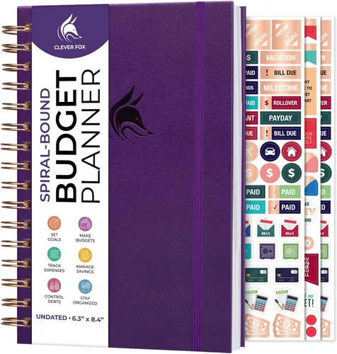 Vista 13 de Clever Fox Planificador de presupuesto en espiral, cuaderno de seguimiento de gastos, organizador de presupuestos mensual, cuaderno de registro