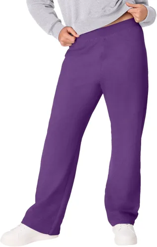 Vista 13 de Hanes Pantalones deportivos para mujer - EcoSmart Fleece Joggers - Pantalones de descanso sin bolsillos con parte inferior abierta - Tallas Ébano