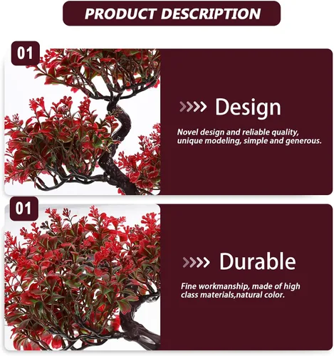 Vista 8 de Árbol bonsái artificial, árbol bonsái falso realista, plantas falsas de interior, planta sintética en maceta, planta bonsái de pino japonés, planta