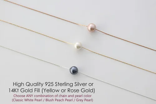 Vista 51 de Collar de hija relleno de oro de mamá o papá, collar clásico de perlas blancas con mensaje significativo, listo para regalar