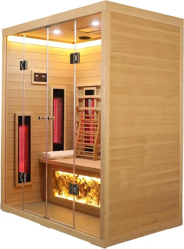 Vista 6 de Sauna infrarroja de espectro completo para 3 personas con terapia 75.3*62.8*39.2