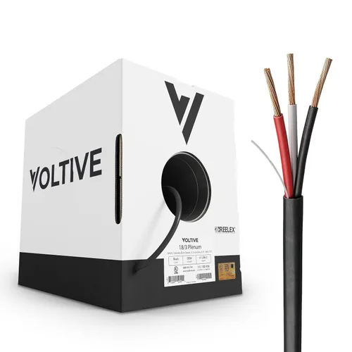 Vista 35 de Voltive Cable de altavoz 12/2, Plenum CL3P, blanco, 500 pies - 12 AWG, 2 conductores, cobre trenzado sin oxígeno, listado UL - V-1214-2