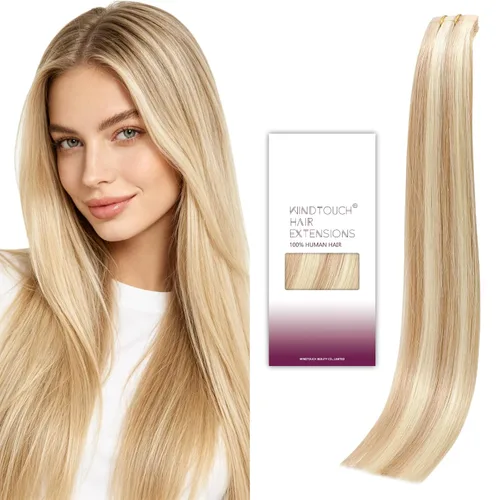 Vista 9 de WindTouch Extensiones de cabello humano con cinta adhesiva, color rojo, 20 unidades, 14 pulgadas, #rojo, 1.06 oz
