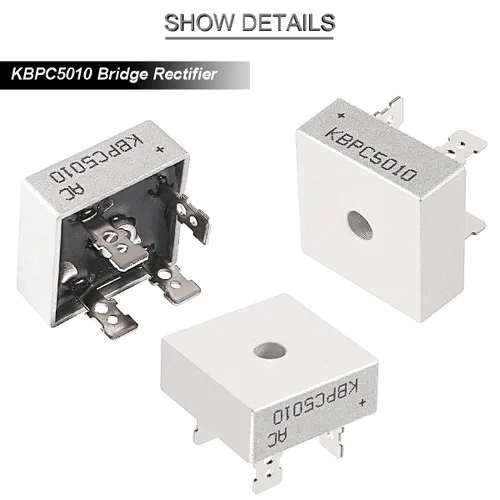 Vista 2 de 11 unids KBPC5010 puente rectificador diodo 50A 1000 V alta potencia rectificador diodo monofásico onda completa carcasa de metal 4 pines a través