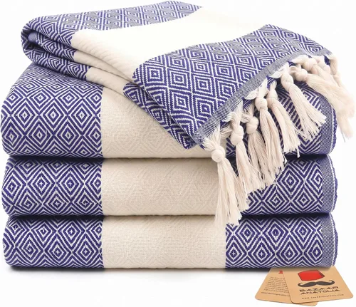 Vista 14 de Bazaar Anatolia Toallas de mano – Juego de 4 39 x 19 pulgadas – Toalla de mano turca a rayas para baño, 100% algodón, cocina, cara, cabello, té