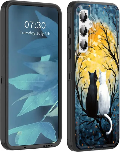 Vista 12 de Funda para Galaxy S23 5G, híbrida de doble capa (tapa a prueba de polvo integrada) (soporte magnético para automóvil) a prueba de golpes, protección
