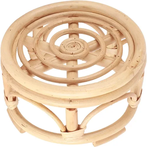 Vista 7 de Soporte para plantas de interior de ratán, 4 soportes de ratán de mimbre para patio (15.0 x 5.9 x 8.3 in)