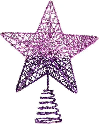 Vista 20 de BinaryABC Estrella para árbol de Navidad, adornos brillantes para decoración del árbol de Navidad, 7.9 in (negro) Durable Iron with a Glittering