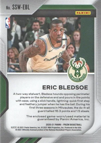 Vista 2 de 2020-21 Panini Prizm Basketball Sensational Swatch #SSW-EBL Eric Bledsoe JERSEY