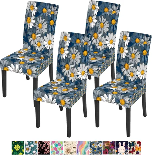 Vista 32 de ANNA QUEEN Juego de 6 fundas para sillas de comedor y cocina, fundas elásticas lavables para sillas de comedor, decoración elegante del hogar