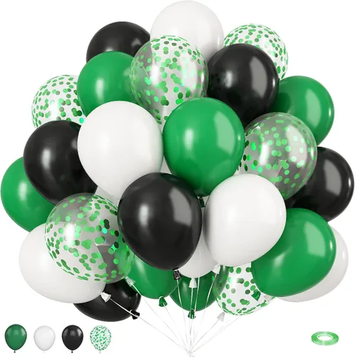 Vista 17 de Globos rosa púrpura negros, 50 unidades de 12 pulgadas, globos de cumpleaños con forma de corazón impresos en color rosa púrpura metálico negro