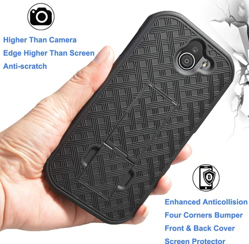 Vista 3 de Kyocera - Funda DuraForce Pro 2, funda Ailiber E6910 con protector de pantalla, clip giratorio para cinturón, soporte de soporte, bolsa a prueba