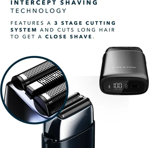 Vista 5 de Blade & Stone PS501 - Afeitadora de lámina para hombre, afeitadora inalámbrica de doble hoja con cuchillas Graphene-X y motor digital de 8000 rpm