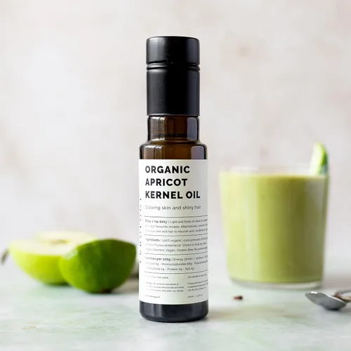 Vista 3 de Aceite de albaricoque 100% orgánico, 3.4 fl oz, prensado en frío, calidad premium, salud de la piel y salud intestinal, directamente de la granja