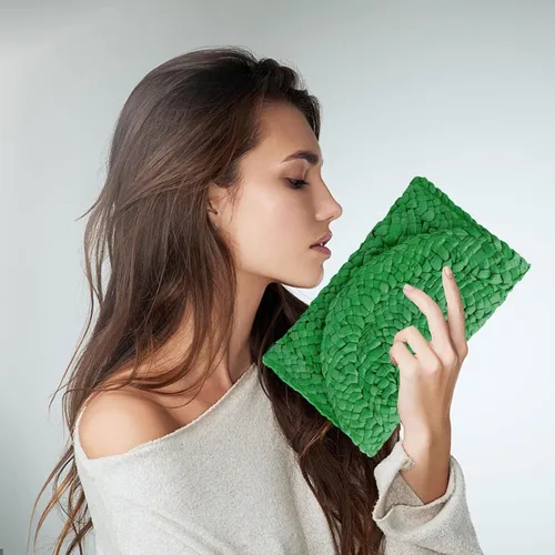Vista 6 de Seamido Bolsos de mano de paja para mujer, bolsos tejidos de paja de maíz, bolsos de playa