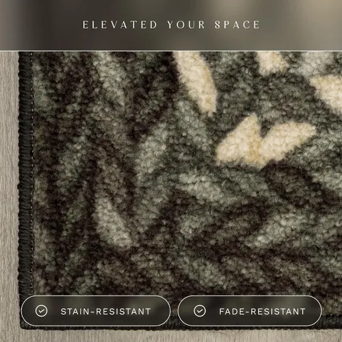 Vista 5 de Maples Rugs Marion - Alfombra bohemia con diseño trenzado, fabricada en Estados Unidos, lavable, antideslizante, para entrada, vestíbulo, cocina