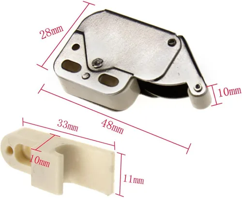 Vista 3 de 2pcs Push To Open Touch Release Lock Spring Loaded Mini Tip Latch Puerta de Armario