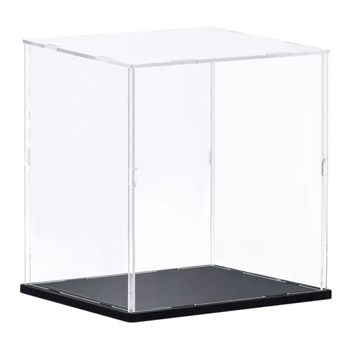 Vista 8 de MECCANIXITY Caja de acrílico transparente, caja transparente para ensamblar, escaparate a prueba de polvo de 9.8 x 9.8 x 15.7 pulgadas
