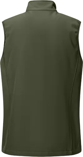 Vista 3 de Outdoor Ventures Chaleco de correr para hombre, ligero, resistente al viento, forro polar, softshell, sin mangas, para golf Verde militar