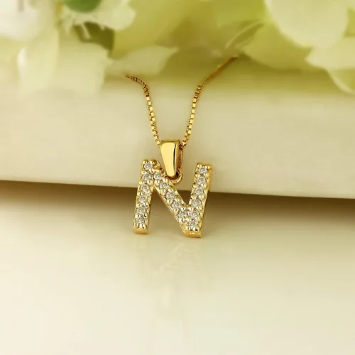 Vista 73 de Collar colgante con letra inicial de diamantes en oro amarillo de 14k (1/10 quilates) 18 pulgadas