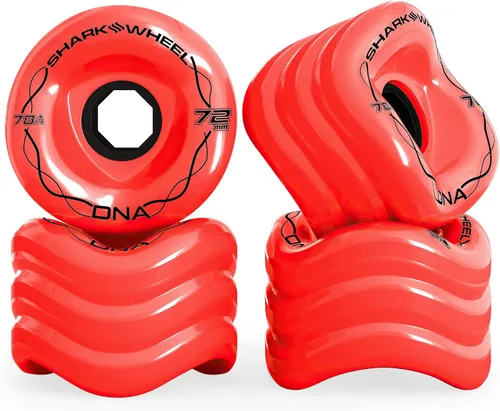 Vista 16 de Ruedas Shark Wheel de 72 mm para longboard de crucero, fórmula DNA, juego de 4 ruedas