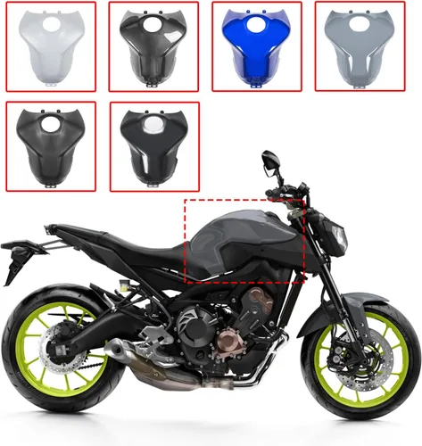 Vista 4 de Cubierta de tanque de combustible para motocicleta compatible con Yamaha MT-09 FZ-09 MT09 FZ09 2013 2014 2015 2016 2017 2018 2019 2020 protector