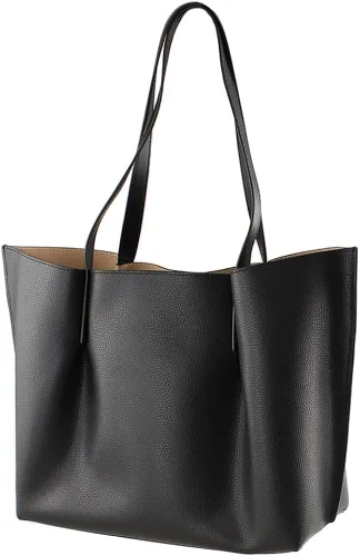 Vista 4 de Michael Kors Emilia Large Tote Leather Shoulder Purse Handbag in Black