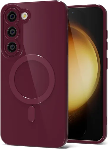 Vista 90 de Svanove Funda magnética de silicona para Samsung Galaxy S22, compatible con Magsafe, bonita funda para mujer, goma de gelatina brillante delgada