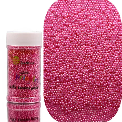 Vista 27 de SE Si&Moos Pink Nonpareil Sprinkles - Mini perlas comestibles de 0.079 in Rosa bebé