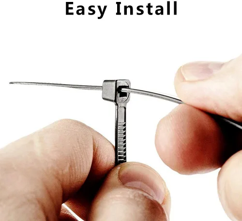 Vista 3 de Paquete de 1000 bridas para cables de 4 pulgadas, resistentes a los rayos UV, resistentes a la intemperie, 18 libras (negro)