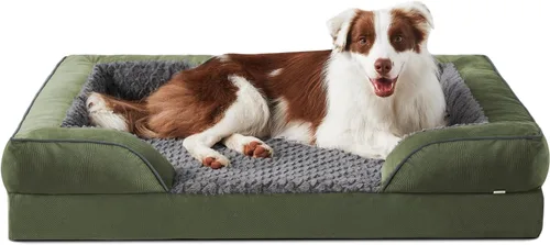 Vista 8 de INVENHO Sofá ortopédico de espuma para perros medianos con funda extraíble lavable, forro impermeable y parte inferior antideslizante
