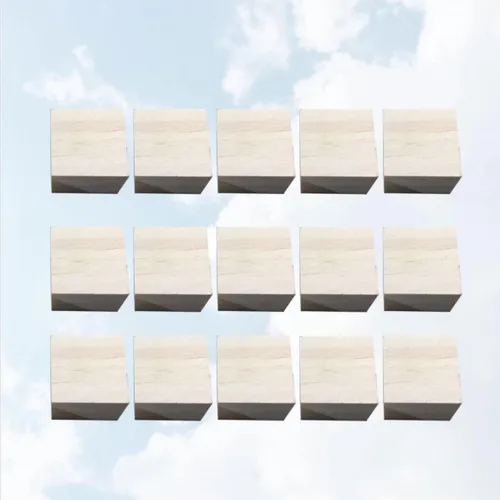 Vista 7 de 15 Pcs Unfinished Wood Cube Blocks, DIY Craft Pieces Blank CM