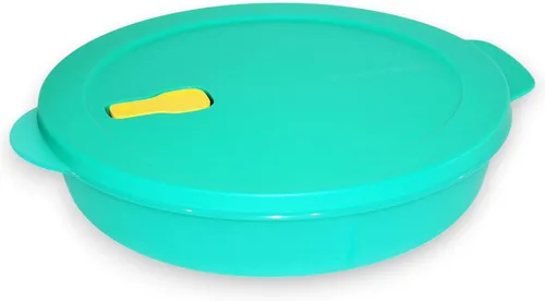 Vista 4 de Tupperware Crystalwave - Plato grande dividido para microondas, color verde azulado