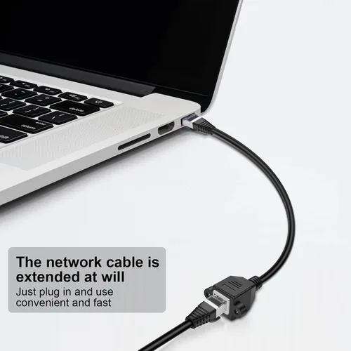 Vista 7 de iGreely Paquete de 2 extensores Ethernet RJ45 macho a hembra de montaje en panel de tornillo Cat6/Cat5e/Cat5 Ethernet LAN Cable de extensión de red
