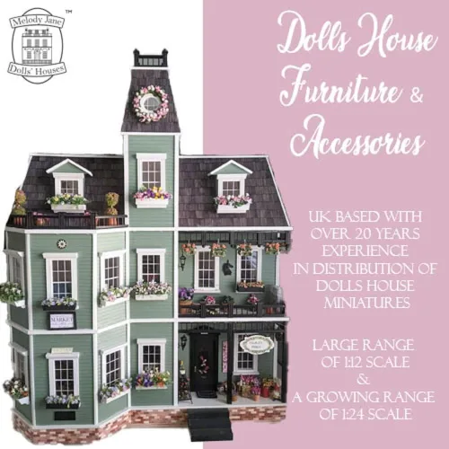 Vista 2 de Melody Jane Dolls Houses Casa de muñecas Unidad de fregadero blanco con fregadero Belfast Muebles de cocina en miniatura 1:12