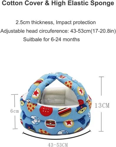 Vista 5 de Casco de seguridad para bebé para caminar y gatear cabeza de bebé, sombrero de protección para niños pequeños, sombrero de cojín protector ligero