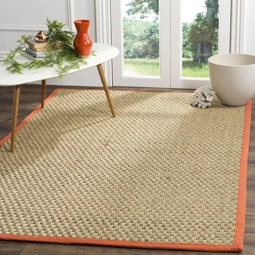 Vista 92 de SAFAVIEH Natural Fiber Collection NF114A - Alfombra de pasillo de hierba marina con patrón de tejido de cesta y borde, de 2 pies 6 pulgadas x 16