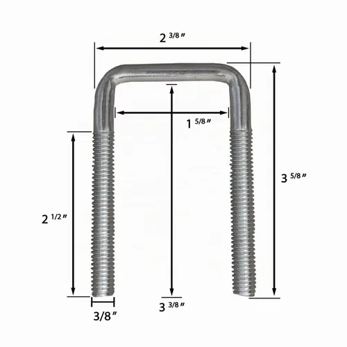 Vista 2 de A.A Kit de pernos cuadrados en U y placa de amarre para eje de remolque de 1-1/2", zinc galvanizado