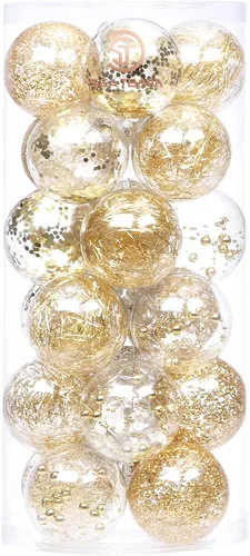 Vista 66 de Sea Team Juego de bolas de Navidad de plástico transparente, inastillables, varios tamaños, bolas decorativas de Navidad con decoraciones delicadas