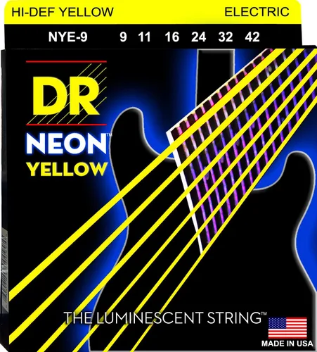 Vista 35 de DR Strings NBE-9 - Cuerdas para guitarra eléctrica de color azul neón de alta definición, cuerda ligera, 9-42
