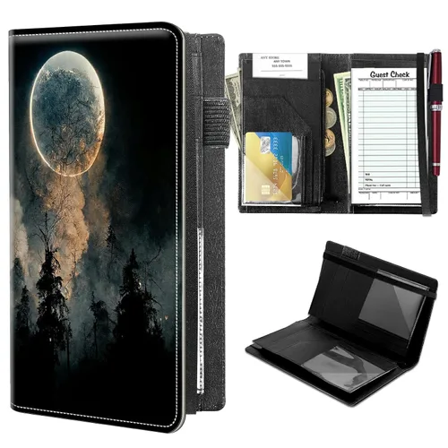 Vista 16 de Libros para Servidores de Alto Volumen, Libro de Servidor de Árbol de Color Artístico con 2 Bolsillos Expandibles de 9 x 5 pulgadas, Lindo Libro
