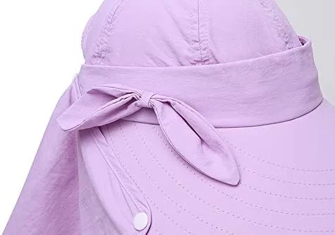 Vista 8 de icolor Gorra de sol para mujer UPF50 desmontable con solapa visera de ala ancha protección solar sombreros de senderismo