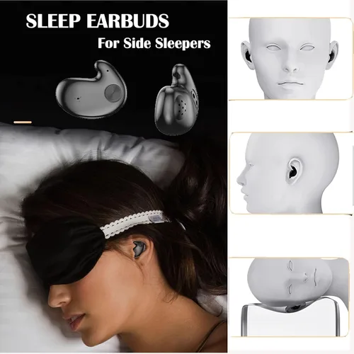 Vista 3 de Xmenha Auriculares ocultos para dormir invisibles inalámbricos Bluetooth ocultos para dormir de lado, micro auriculares inalámbricos Bluetooth