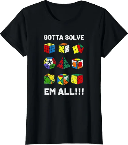 Vista 78 de Competitive Puzzle Cube Gotta Solve Em All Speed Cubing T-Shirt Asphalt Grey