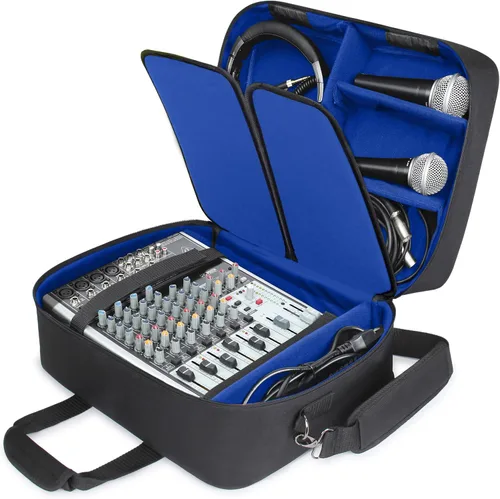 Vista 10 de USA Gear Bolsa de viaje para mezclador de DJ para Yamaha MG10XU, MG06X, Mackie Mix8 de 8 canales, Behringer Xenyx Q502USB, adaptadores, auriculares